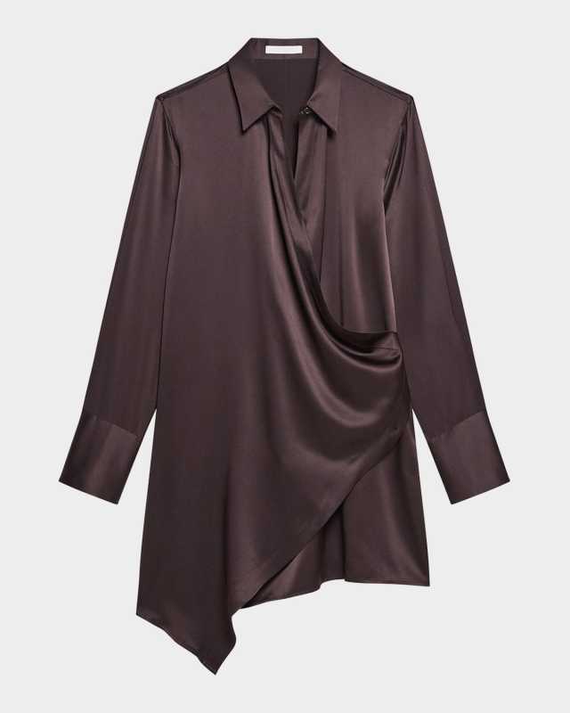 Silk Wrap Shirtdress